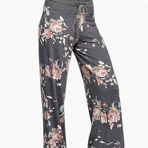 Women's Comfy Casual Pajama Pants/Floral Print Drawstring